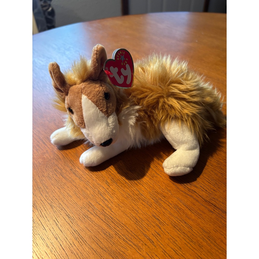 Ty Retired Beanie Baby Cassie the Collie Dog Plush Stuffed Animal Toy 4340